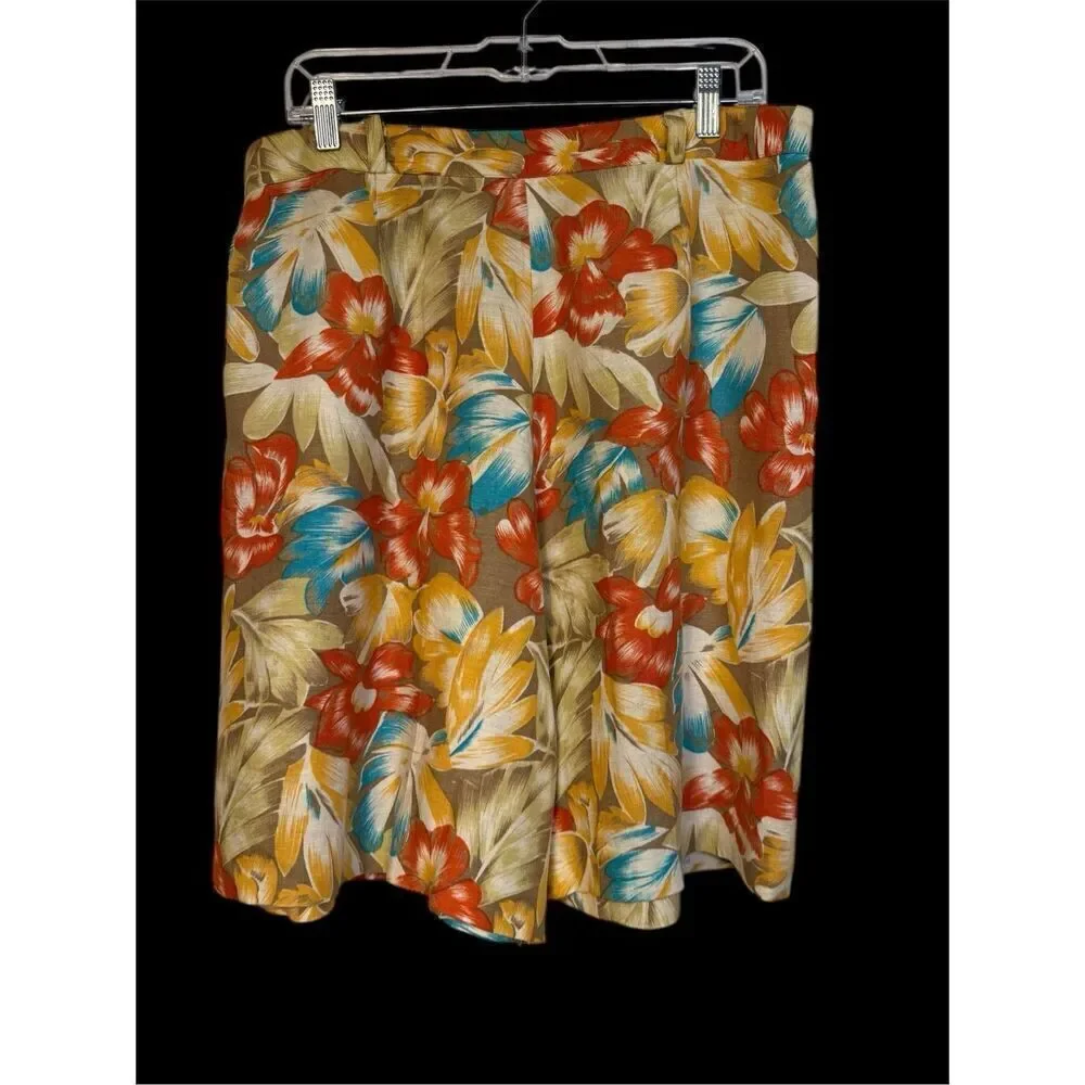 Vintage Chaus Linen Blend Shorts Sz. 16 High Waist Pleats Country Club Y2K